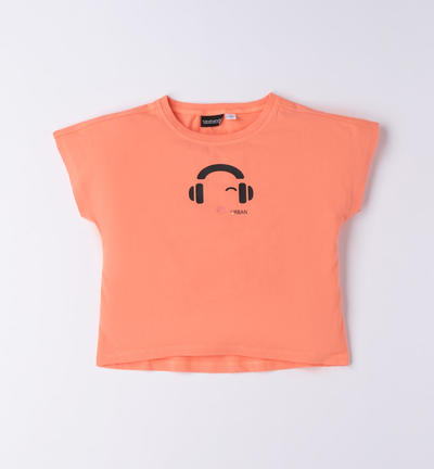 Girl's cotton T-shirt ORANGE