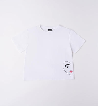 Girl's heart print T-shirt WHITE