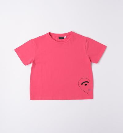 Girl's heart print T-shirt RED