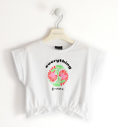 Girl's T-shirt with various prints WHITE
