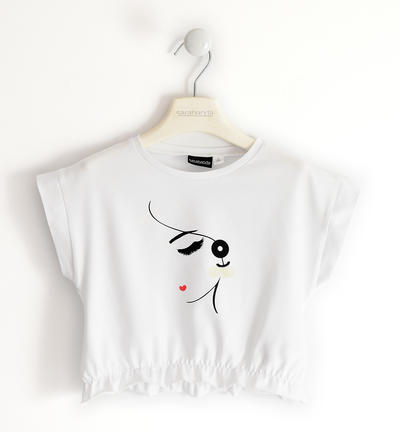 Girl's T-shirt with various prints WHITE