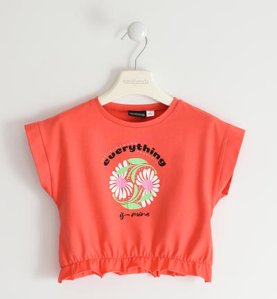 Girl's T-shirt with various prints RED