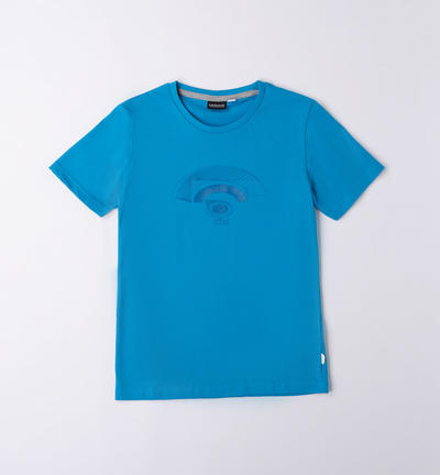 T-shirt ragazzo 100% cotone AZZURRO