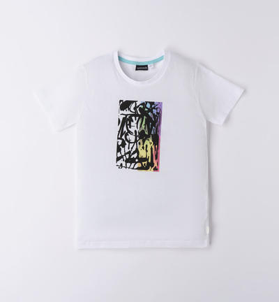 T-shirt ragazzo colorata BIANCO