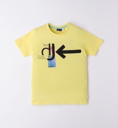 T-shirt ragazzo colorata GIALLO
