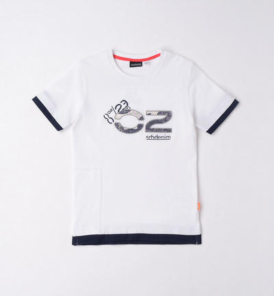 Boys' printed t-shirt WHITE