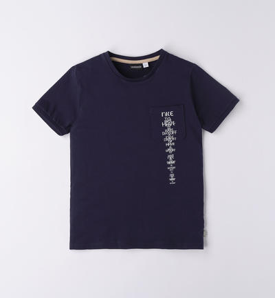 T-shirt ragazzo con taschino BLU