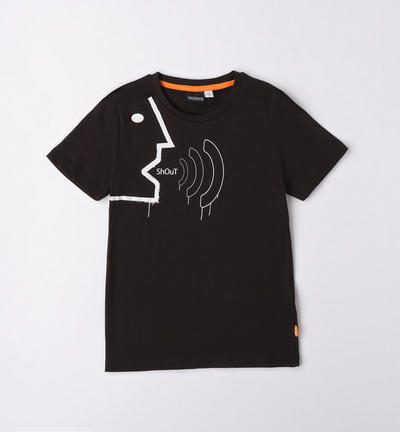 T-shirt stampa ragazzo NERO