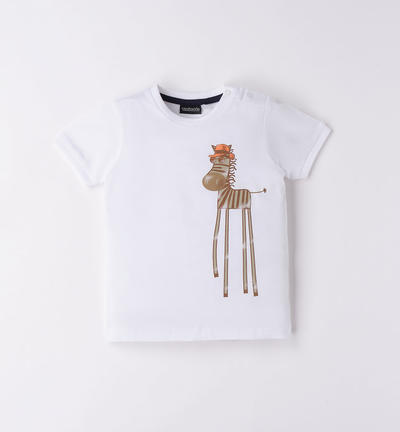 Boys' zebra t-shirt WHITE