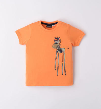 Boys' zebra t-shirt ORANGE