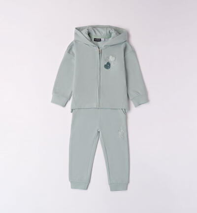 Girls' tracksuit with hearts GREEN