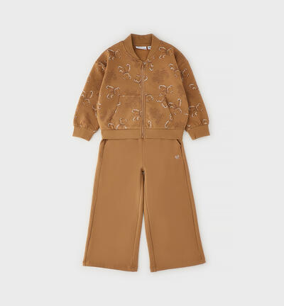Two-piece tracksuit for girls BROWN