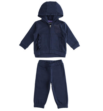 Tuta bambina tasche con ruches BLU