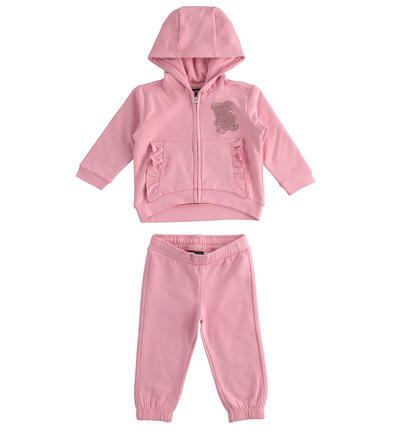 Tuta bambina tasche con ruches ROSA