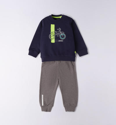 Boys' fleece tracksuit BLUE