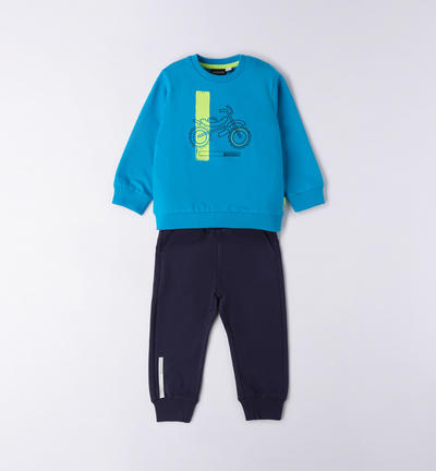 Boys' fleece tracksuit LIGHT BLUE