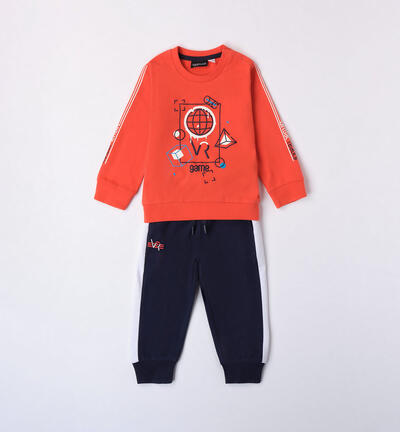 Boys' sporty tracksuit ORANGE