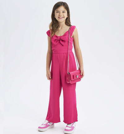 Girls' elegant tracksuit FUCHSIA