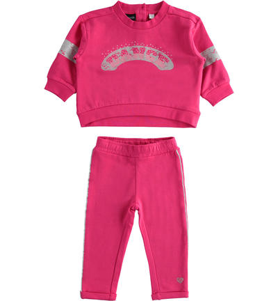 Tuta in felpa per bambina FUCSIA