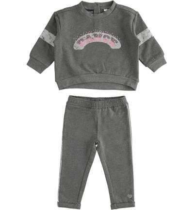 Tuta in felpa per bambina GRIGIO
