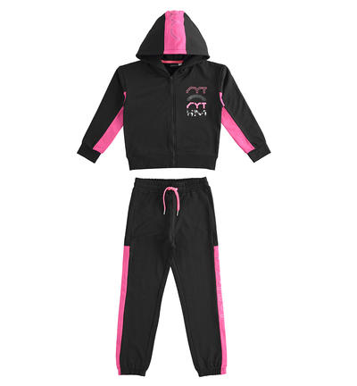 Tuta jogging ragazza varie fantasie NERO