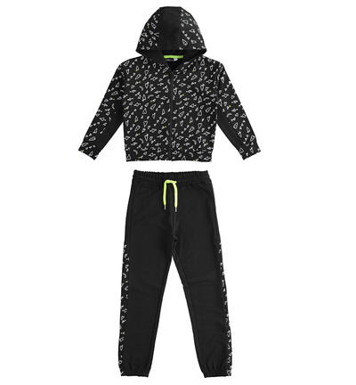 Tuta jogging ragazza varie fantasie NERO