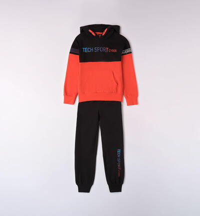 Boy's 100% cotton jogging suit BLACK