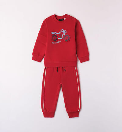 Boys' motorbike tracksuit RED