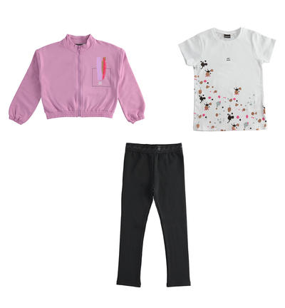 Tuta ragazza con t-shirt VIOLA