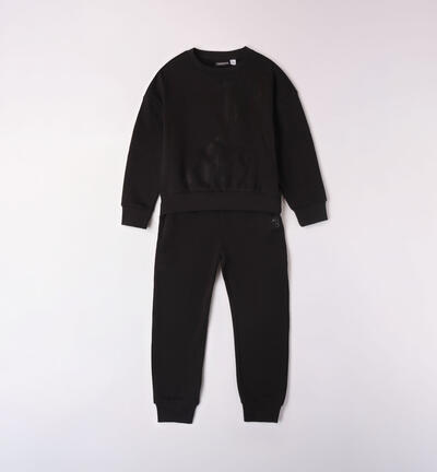Girls' winter tracksuit BLACK