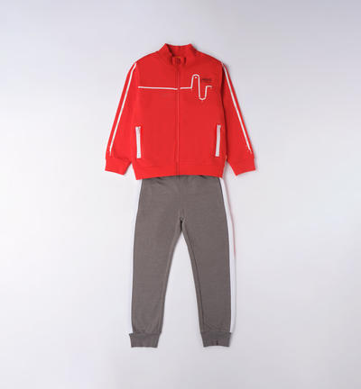 Boys' zipped tracksuit RED