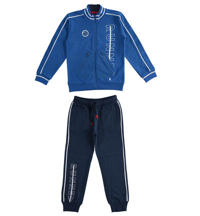 Tuta ragazzo sportiva con zip BLU
