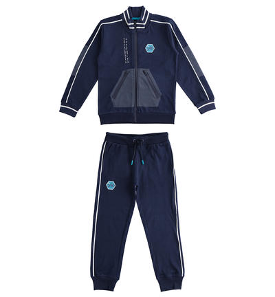 Tuta ragazzo sportiva con zip BLU