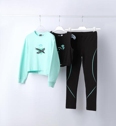 Girl's three-piece tracksuit GREEN