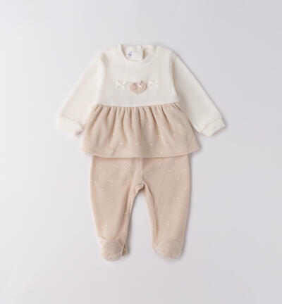 Tutina bimba in ciniglia BEIGE