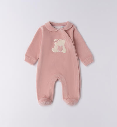 Chenille baby girl romper PINK