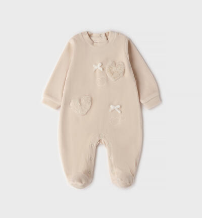 Newborn chenille onesie BEIGE