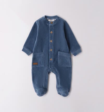 Tutina neonato ciniglia BLU