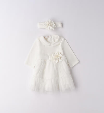 Christening dress for baby girl CREAM