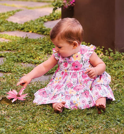 Minibanda baby girl summer dress FUCHSIA