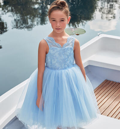 Girls' elegant dress LIGHT BLUE