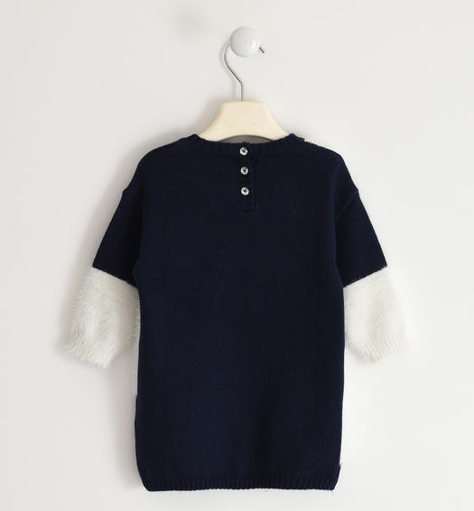 Sarabanda girl s knit dress from 9 months to 8 years NAVY-3854