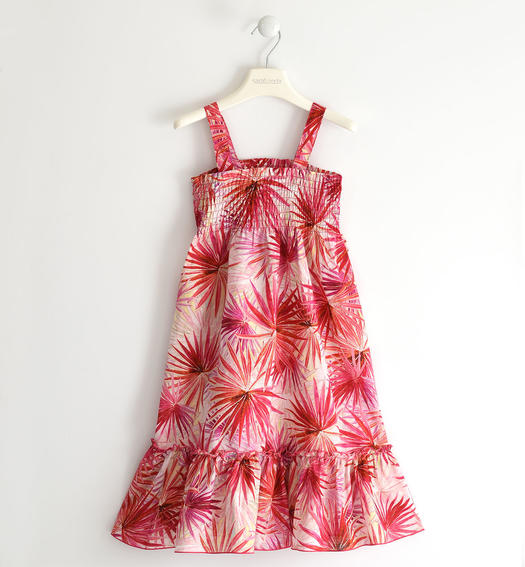 100% cotton Hawaiian patterned dress for girls from 8 to 16 years CORALLO-ROSA-6TA3
