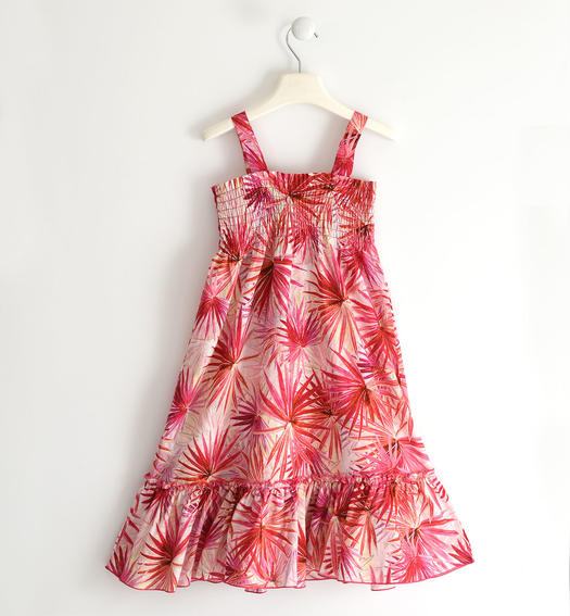 100% cotton Hawaiian patterned dress for girls from 8 to 16 years CORALLO-ROSA-6TA3