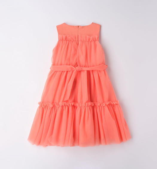 Sarabanda tulle dress for girls from 8 to 16 years MANDARINO-2132