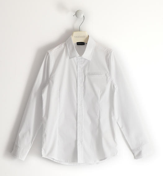 Sarabanda long-sleeved tight boy shirt from 8 to 16 years BIANCO-0113