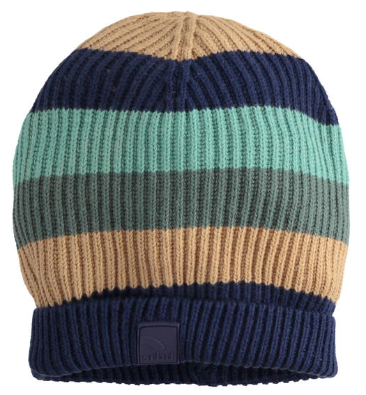 Sarabanda boy s striped knit hat from 8 to 16 years VERDE SCURO-4254