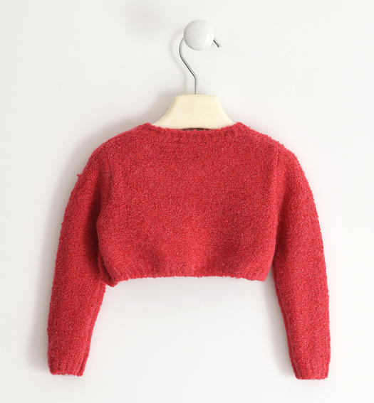 Sarabanda girl s cardigan with bow from 9 months to 8 years ROSSO-2253