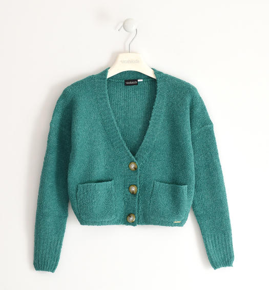 Sarabanda girl s cardigan with pockets from 8 to 16 years VERDE-4646