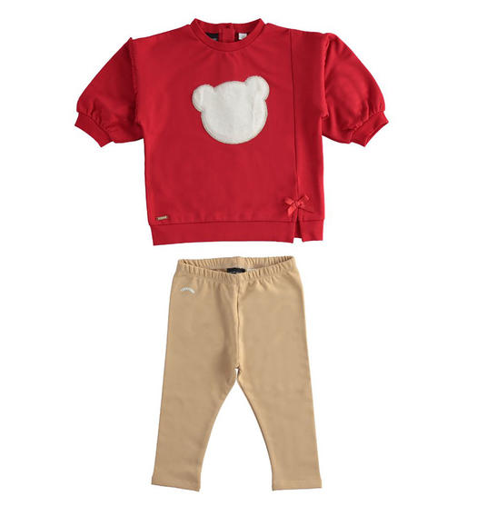 Sarabanda girl s outfit with bear from 9 months to 8 years ROSSO-2253